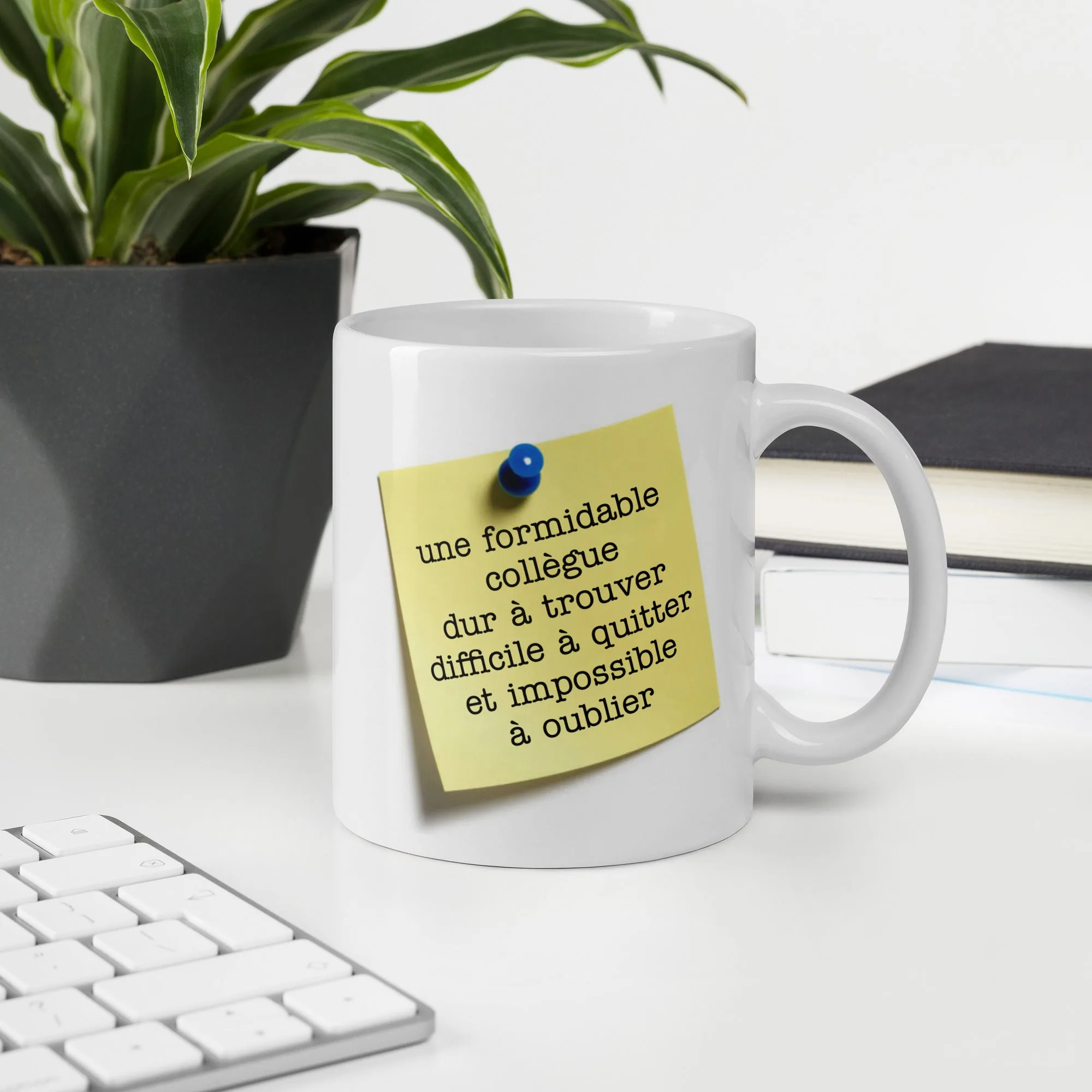 Mug Blanc Brillant Formidable Collègue Post-it – Image 5