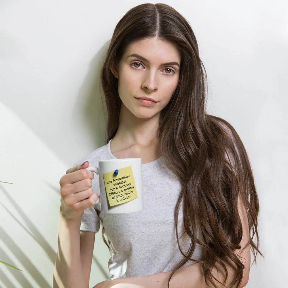 Mug Blanc Brillant Formidable Collègue Post-it – Image 7