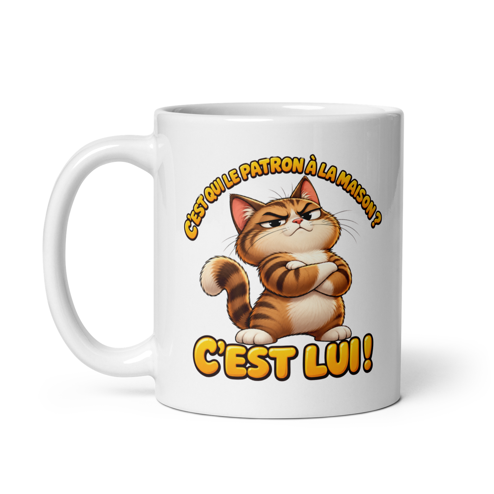 Mug Blanc Brillant C'est Qui Le Patron À la Maison C'est Lui – Image 3